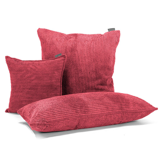 Dekokissen / Sofa Kissenbezug 47 x 47cm - Pom-Pom Pastellrot 04
