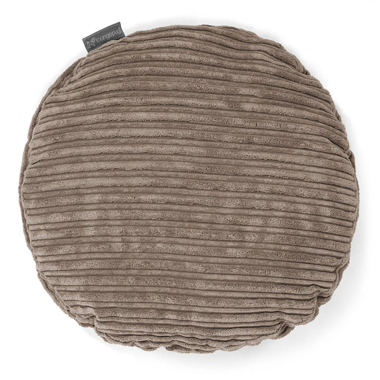 Dekokissen / Sofa Kissenbezug Rund 50cm - Cord Beigegrau 01
