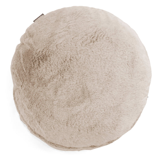 Dekokissen / Sofa Kissenbezug Rund 50cm - Kaninchen Kunstfell Goldbraun 01