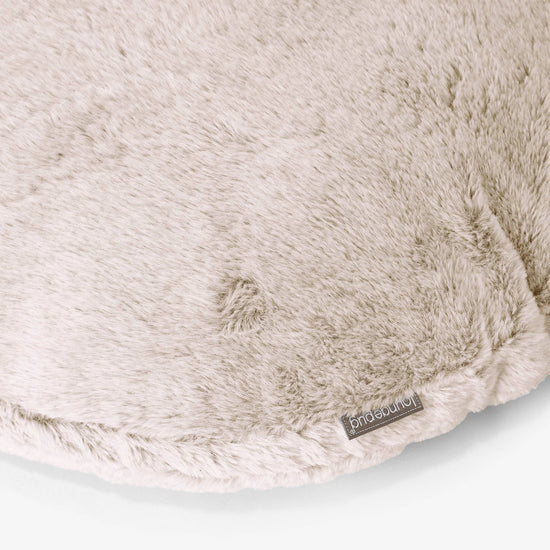 Dekokissen / Sofa Kissenbezug Rund 50cm - Kaninchen Kunstfell Goldbraun 02