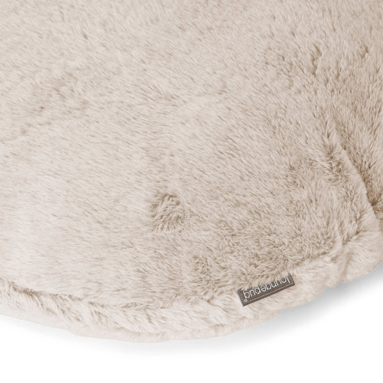 Dekokissen / Sofa Kissenbezug Rund 50cm - Kaninchen Kunstfell Goldbraun 02