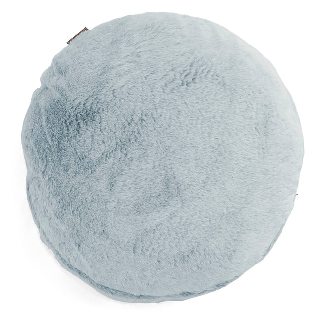 Dekokissen / Sofa Kissenbezug Rund 50cm - Kaninchen Kunstfell Pastellblau 01