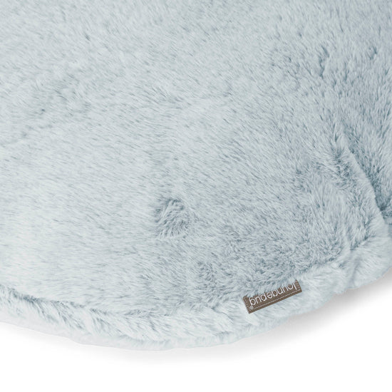 Dekokissen / Sofa Kissenbezug Rund 50cm - Kaninchen Kunstfell Pastellblau 02