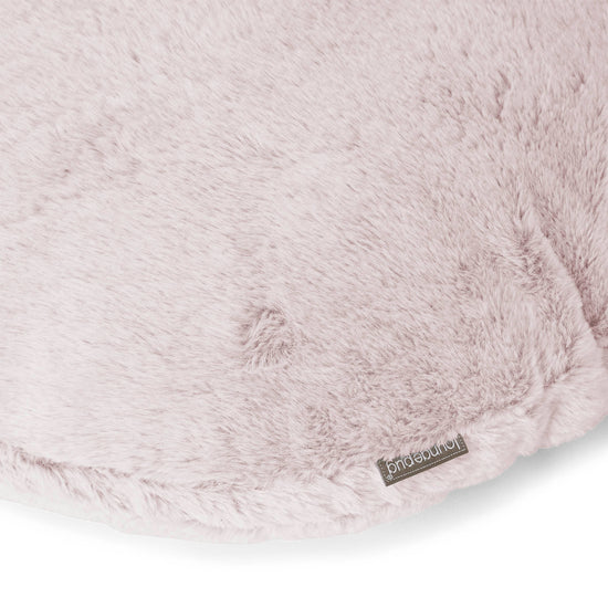 Dekokissen / Sofa Kissenbezug Rund 50cm - Kaninchen Kunstfell Pastellrosa 02