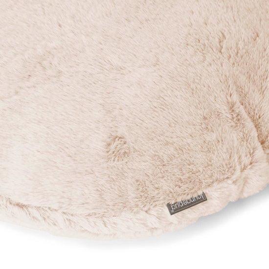 Dekokissen / Sofa Kissenbezug Rund 50cm - Kaninchen Kunstfell Weiß 02