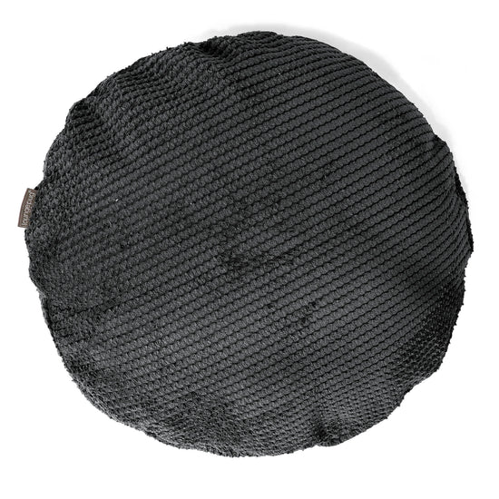 Dekokissen / Sofa Kissenbezug Rund 50cm - Pom-Pom Schwarz 01