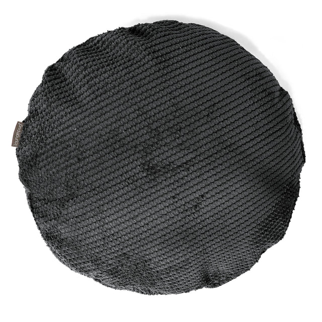 Dekokissen / Sofa Kissenbezug Rund 50cm - Pom-Pom Schwarz 01