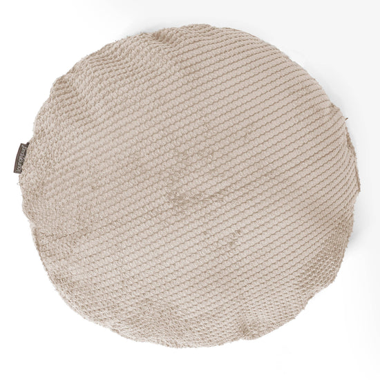 Dekokissen / Sofa Kissenbezug Rund 50cm - Pom-Pom Creme 01