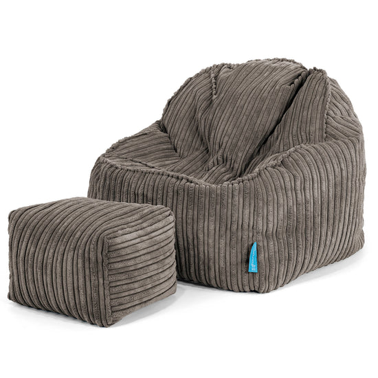 Der Slouchy Kinder Sitzsack 2-6 Jahre - Cord Graphitgrau_03