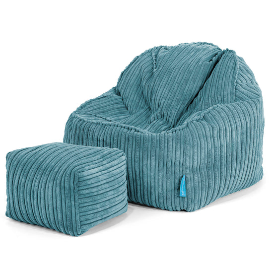 Der Slouchy Kinder Sitzsack 2-6 Jahre - Cord Türkis_03