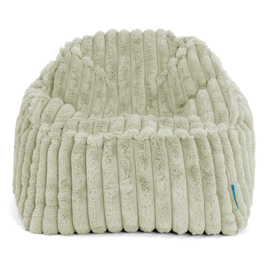 Der Slouchy Kinder Sitzsack 2-6 Jahre - Ultra Plüsch Cord Salbeigrün 02