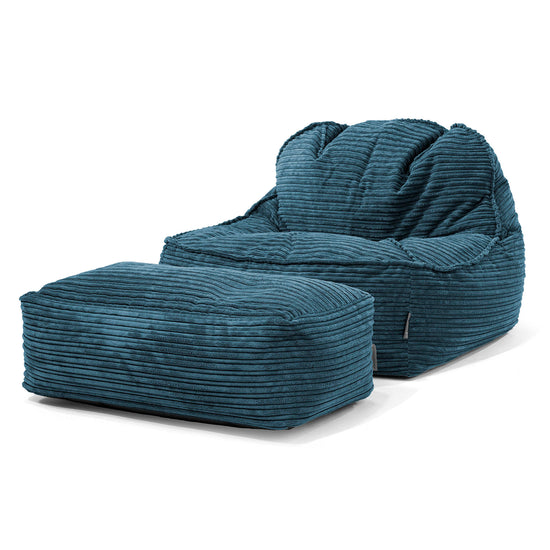 Der Slouchy Sitzsack Sessel 2.0 - Cord Marineblau 02