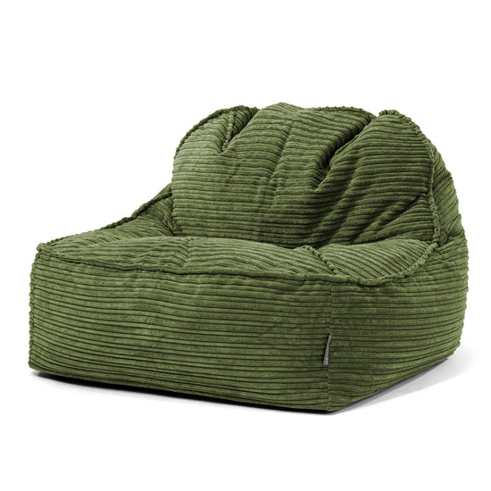 Der Slouchy Sitzsack Sessel 2.0 - Cord Nadelwaldgrün 01