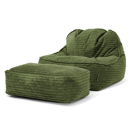 Der Slouchy Sitzsack Sessel 2.0 - Cord Nadelwaldgrün 02