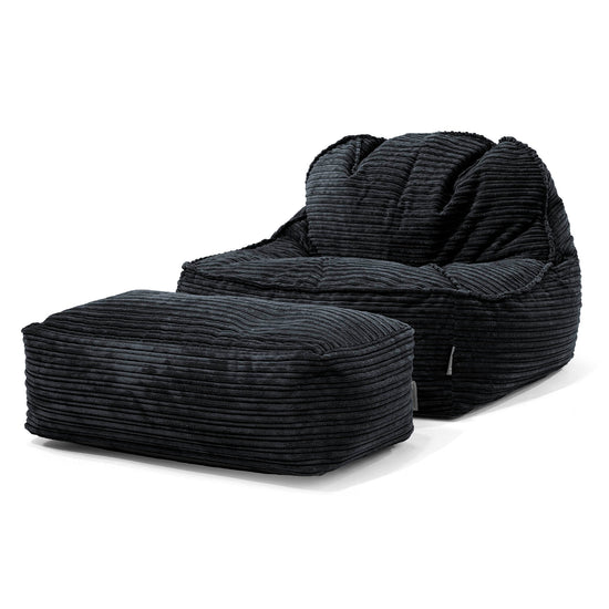 Der Slouchy Sitzsack Sessel 2.0 - Cord Schwarz 02
