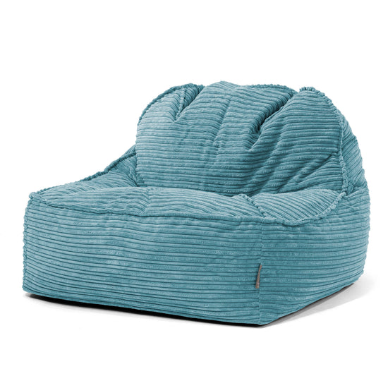 Der Slouchy Sitzsack Sessel 2.0 - Cord Türkis 01