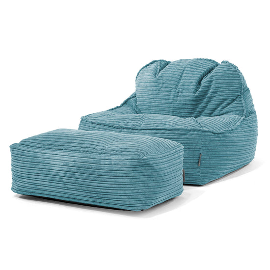 Der Slouchy Sitzsack Sessel 2.0 - Cord Türkis 02