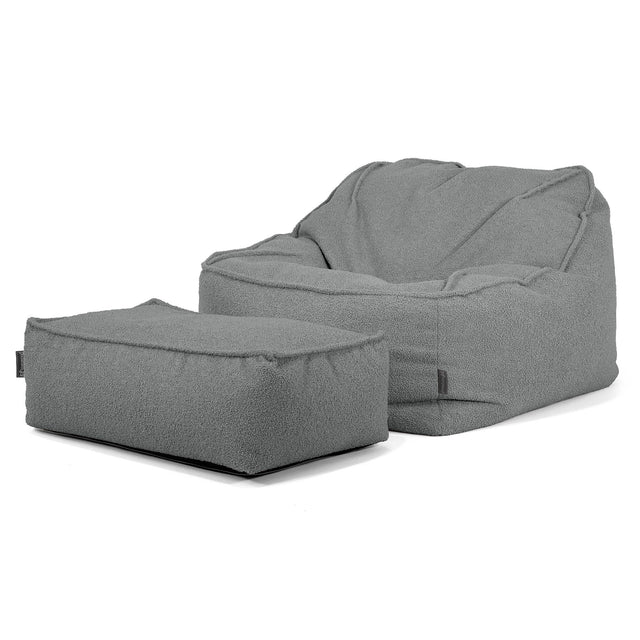 Der Slouchy Sitzsack Sessel - Bouclé Grau