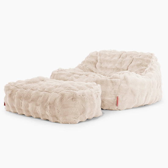 Der Slouchy Sitzsack Sessel - Bubble Pelz Creme 02