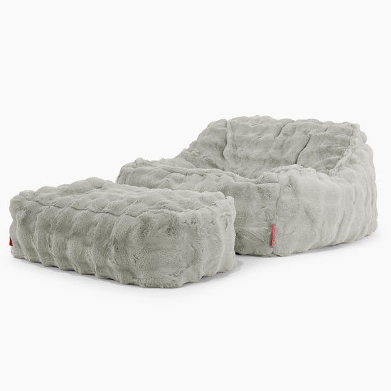 Der Slouchy Sitzsack Sessel - Bubble Pelz Salbeigrün 02