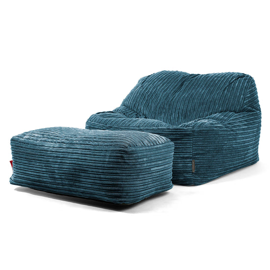 Der Slouchy Sitzsack Sessel - Cord Marineblau 02