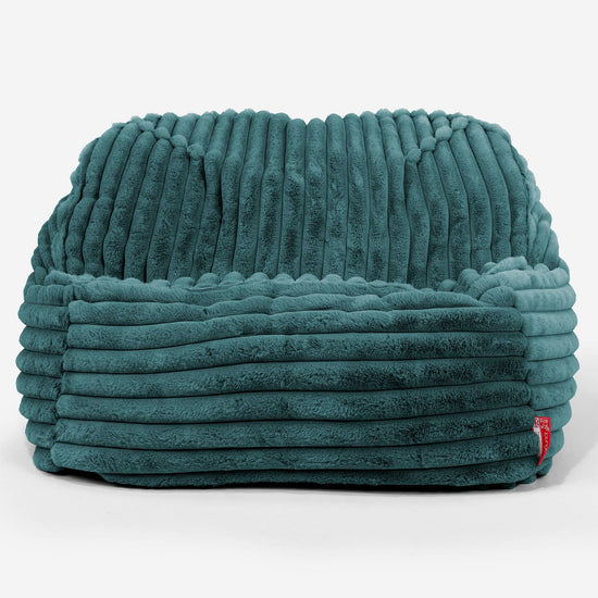 Der Slouchy Sitzsack Sessel - Ultra Plüsch Cord Blaugrün 02