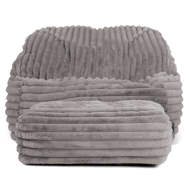 Der Slouchy Sitzsack Sessel - Ultra Plüsch Cord Grau 03