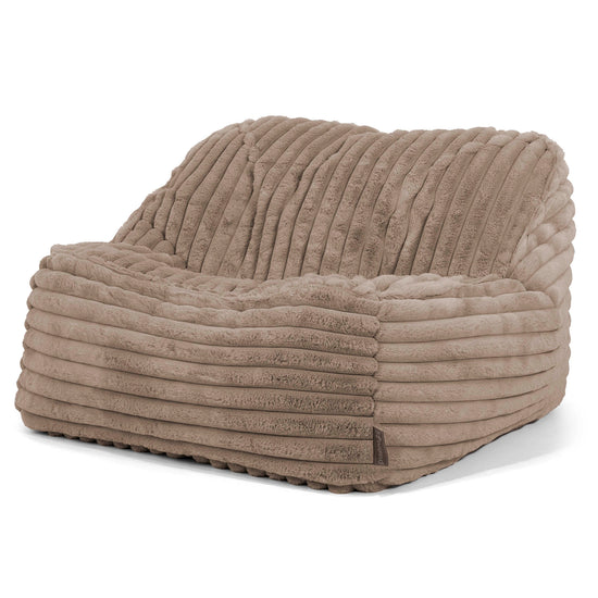 Der Slouchy Sitzsack Sessel - Ultra Plüsch Cord Nerzfarben 01