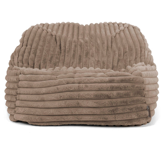 Der Slouchy Sitzsack Sessel - Ultra Plüsch Cord Nerzfarben 02