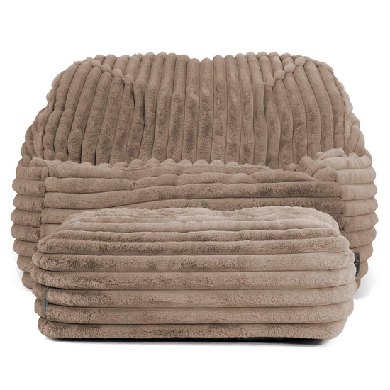 Der Slouchy Sitzsack Sessel - Ultra Plüsch Cord Nerzfarben 03