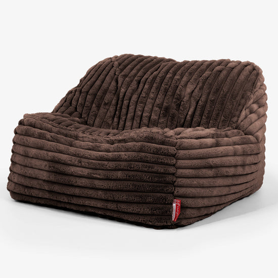 Der Slouchy Sitzsack Sessel - Ultra Plüsch Cord Nussbraun 01