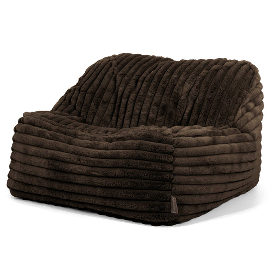 Der Slouchy Sitzsack Sessel - Ultra Plüsch Cord Nussbraun 01