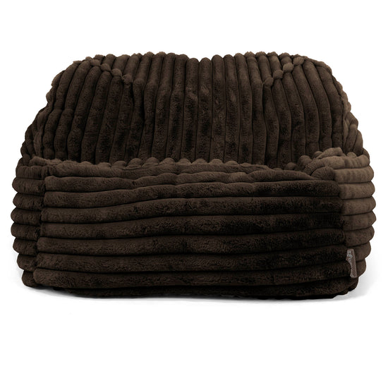 Der Slouchy Sitzsack Sessel - Ultra Plüsch Cord Nussbraun 02