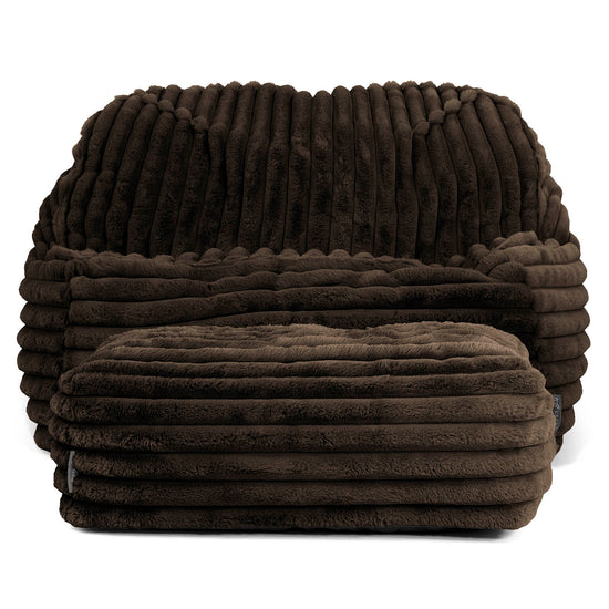 Der Slouchy Sitzsack Sessel - Ultra Plüsch Cord Nussbraun 03