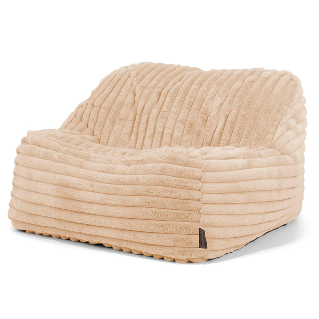 Der Slouchy Sitzsack Sessel - Ultra Plüsch Cord Pfirsich 01