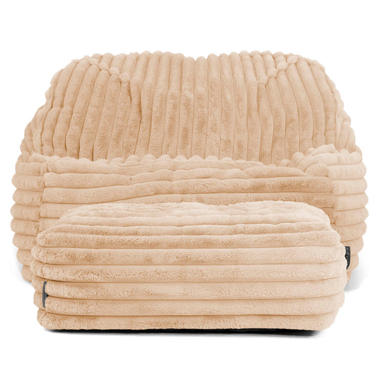 Der Slouchy Sitzsack Sessel - Ultra Plüsch Cord Pfirsich 03