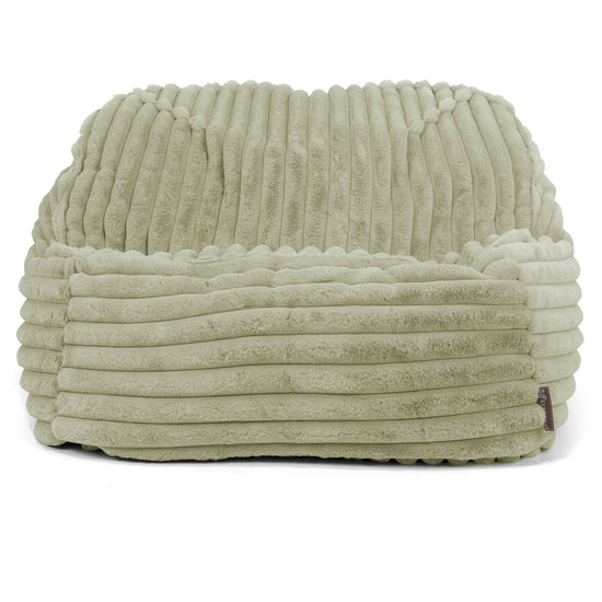 Der Slouchy Sitzsack Sessel - Ultra Plüsch Cord Salbeigrün 02