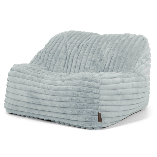 Der Slouchy Sitzsack Sessel - Ultra Plüsch Cord Taubenblau 01