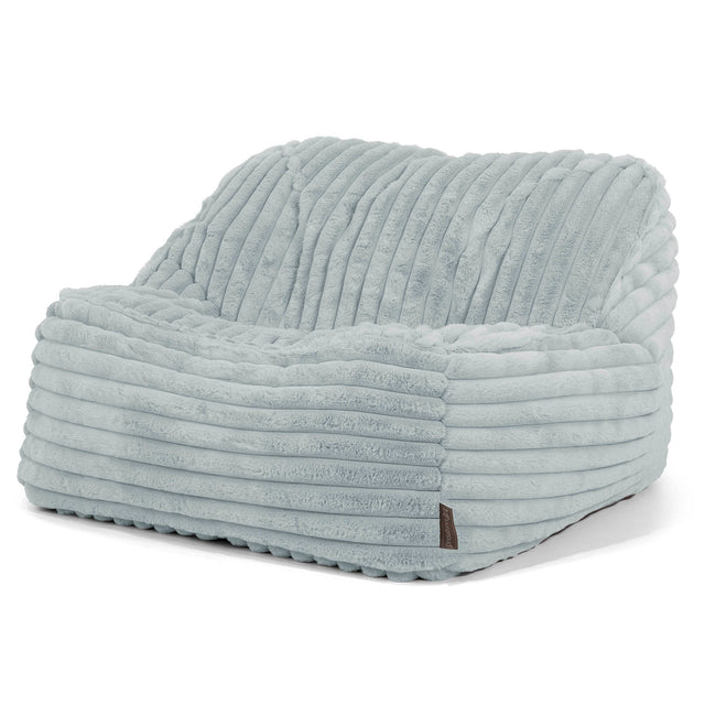 Der Slouchy Sitzsack Sessel - Ultra Plüsch Cord Taubenblau 01