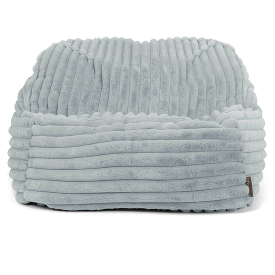Der Slouchy Sitzsack Sessel - Ultra Plüsch Cord Taubenblau 02