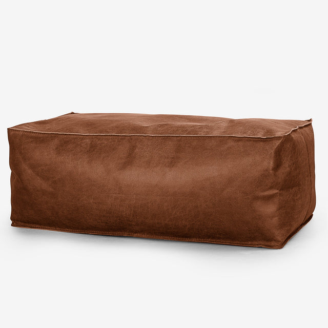Groß Fußhocker Ersatz Bezug - Vintage Leder 01