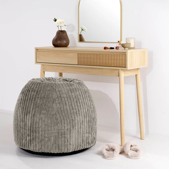 Schminktisch-Pouf-Hocker - Cord Nerzfarben 02