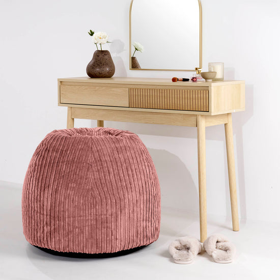 Schminktisch-Pouf-Hocker - Cord Pfirsich 02