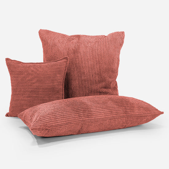 Extra Große Dekokissen / Sofa Kissenbezug 70 x 70cm - Pom-Pom Kürbisorange 04