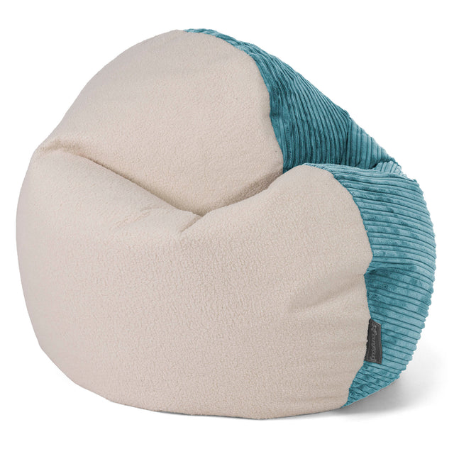 Flexiforma Sitzsackstuhl für Erwachsene - Bouclé & Cord Türkis 01
