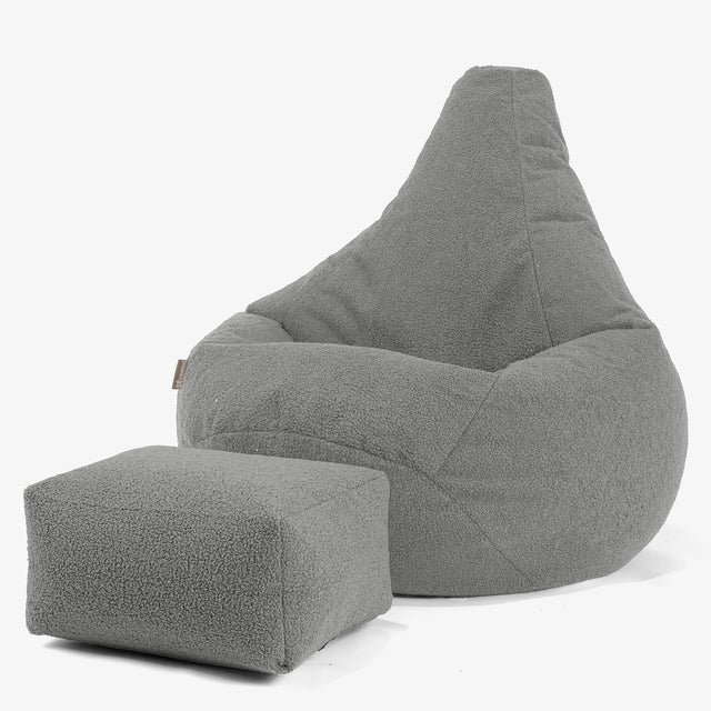 Gaming Sitzsack Sessel - Bouclé Grau 01