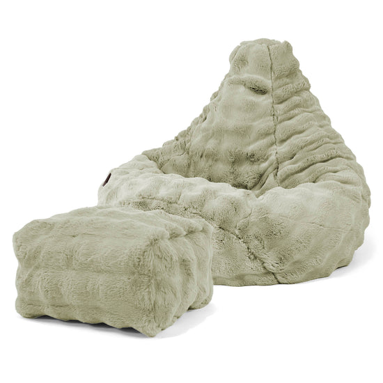 Gaming Sitzsack Sessel - Bubble Pelz Salbeigrün 01