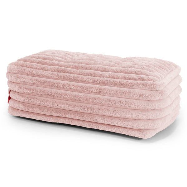 Groß Fußhocker - Ultra Plüsch Cord Pastellrosa 01
