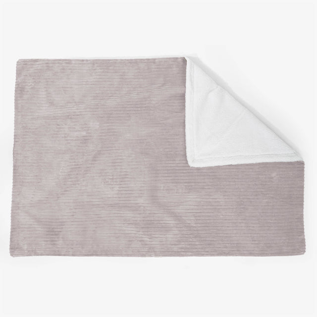 Große Sherpa-Decke 140 x 200cm - Cord Silbergrau 02