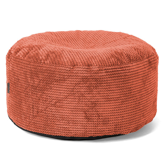 Großer runder Fußhocker - Pom-Pom Kürbisorange 01